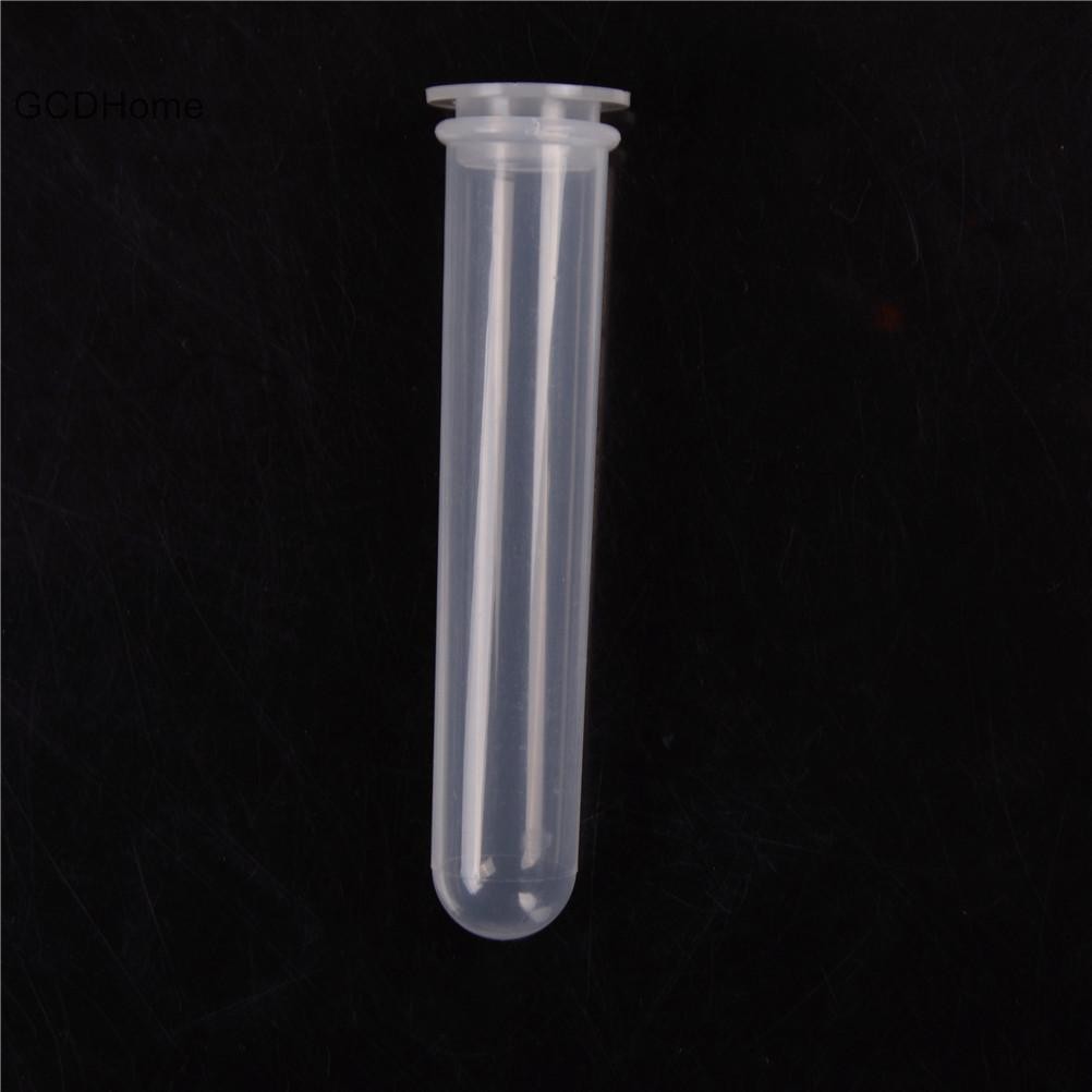 Gcdhome 10 chiếc 20ml Ống nghiệm nhựa Ống ly tâm Đáy tròn HOT