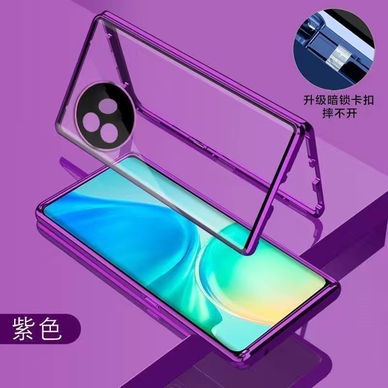 Vivo V30E 5G 360 Bảo Vệ Toàn Diện Vỏ Kim Loại Từ Tính Hai Mặt Mặt Trước Kính Toàn Thân Vỏ Điện Thoại Có Khóa