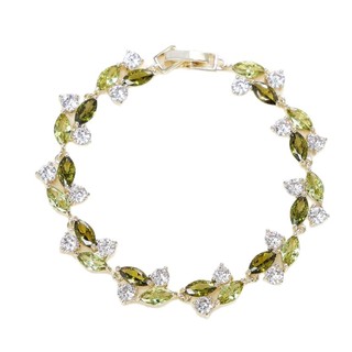 Châu Âu Mỹ ins Phong Cách Mới Olive Xanh Zircon Vòng Tay Nữ