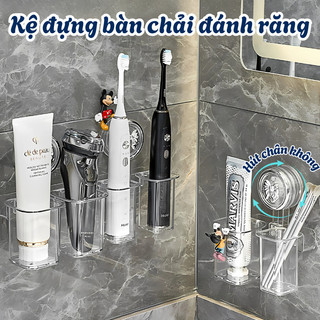 (SẴN) Kệ Để Bàn Chải Đánh Răng Gắn Tường MAISON, Giá Để Đồ Nhà Tắm Treo Tường Hút Chân Không Siêu Chắc