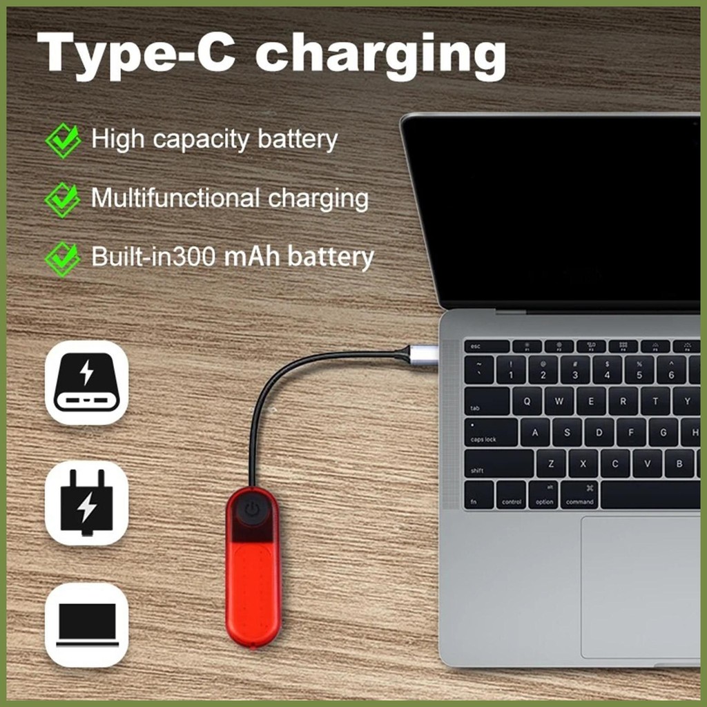 Đèn hậu xe đạp - 5 mức sáng, sạc lại được, chống nước