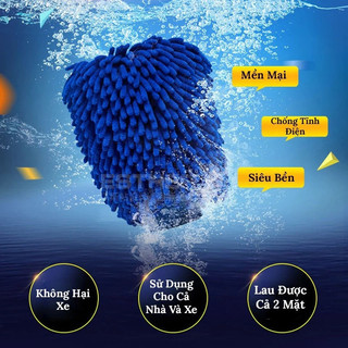Găng tay rửa ô tô xe máy, bao tay rửa xe san hô làm bằng sợi microfiber mềm mịn tạo nhiều bọt bộ dụng cụ rửa xe