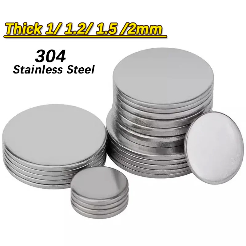 Đĩa Inox 304 Dia 6-80mm Đĩa Tròn Đĩa Phẳng Chắc Chắn Tròn Dày 1 / 1.2 / 1.5 / 2mm