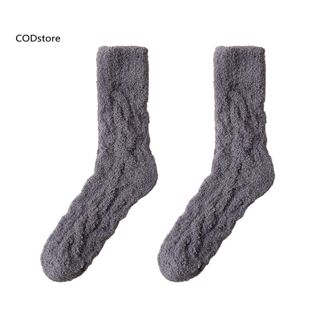 KDC Low Seam Tất Thoải Mái Nam Mùa Đông Lông Cừu San Hô Giữa Ống Tất Thể Thao Ấm Mềm Chống Trơn Trượt Mồ Hôi Thấm Hút Đông Nam Á Người Mua Yêu Thích
