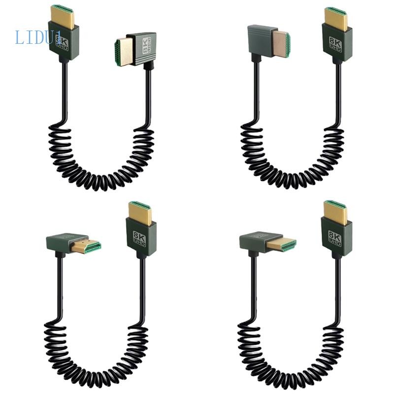 LIDU1 8K Ngắn HDMI Tương Thích Với HDMI Cáp Cuộn Dây 48Gbps Tốc Độ Nhanh Nam Đến Nam 8K HDMI Tương Thích 2 1 Suppor