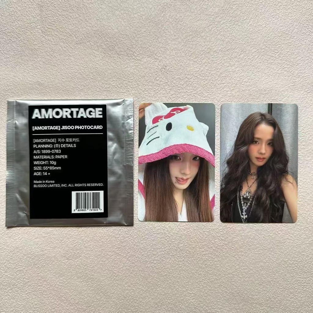 Album Solo của Kpop Idol Jisoo AMORTAGE Photocard Thẻ giao dịch ngẫu nhiên