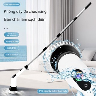 Chổi cọ điện không dây đa năng 9 đầu cọ - Thiết kế thuận lợi làm sạch mọi ngóc ngách máy cọ nhà vệ sinh hiệu quả cao