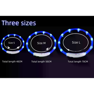 40 / 50 / 70cm Led Cổ Chó USB Sạc Thú Cưng Chó Đêm Dạ Quang Sạc Cổ Phát Sáng Vòng Cổ Cổ An Toàn Đèn Ngủ