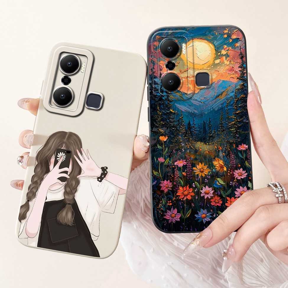 Infinix X6825 Ốp lưng Infinix Hot 20 Play Cover Hoa thời trang sang trọng Kawaii Girl Ốp điện thoại chống sốc hình mèo dễ thương