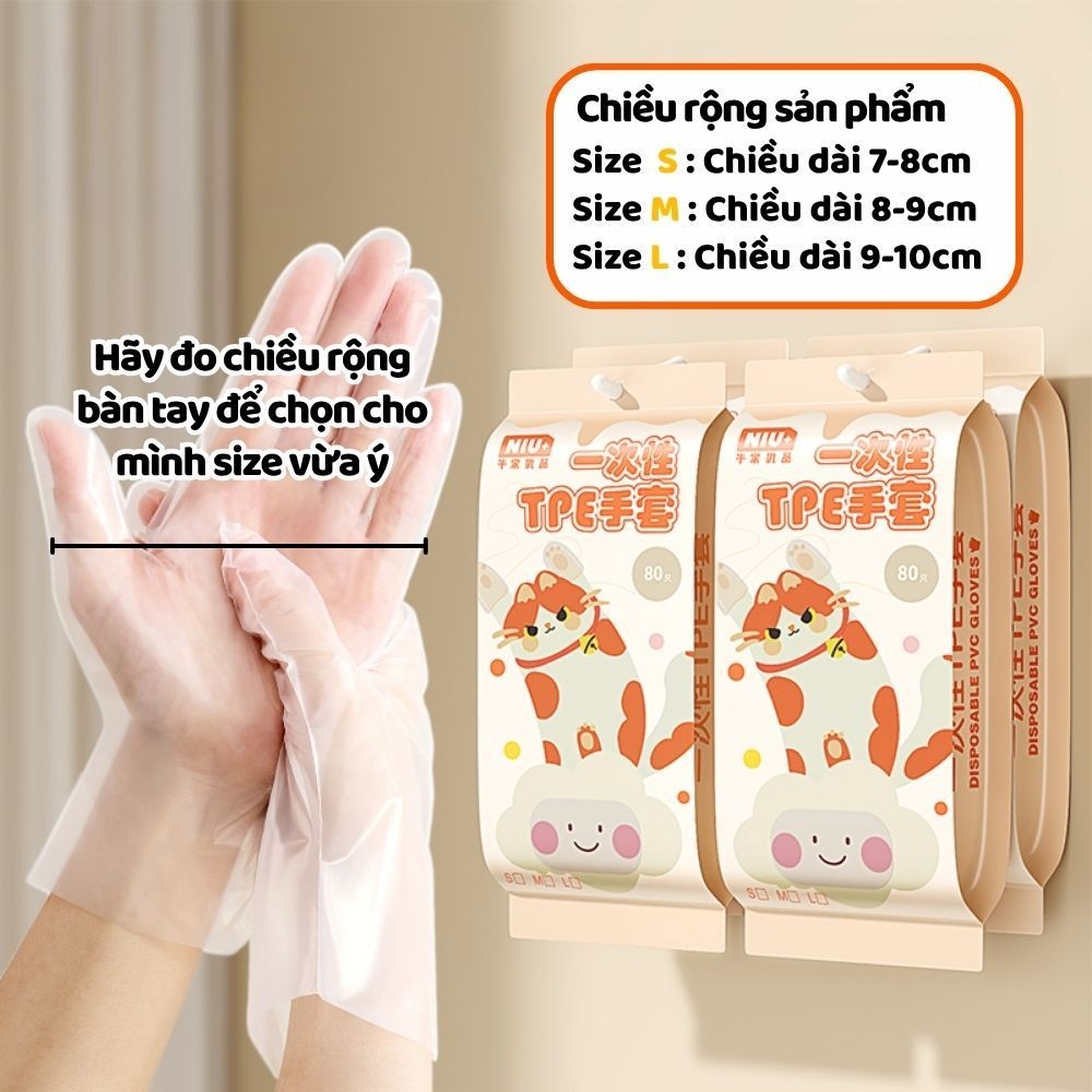 Túi 330 găng tay TPE Siêu dai làm bếp nấu ăn dùng 1 lần tiện dụng, găng tay rửa chén bát đa năng Dinohome