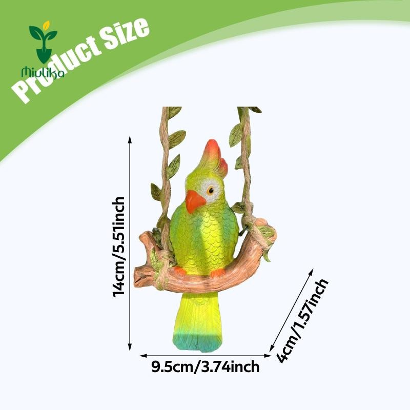 Miulika Treo Tượng Vẹt Trang Trí Quà Tặng Sưu Tập Thủ Công Sống Động Như Thật Dễ Thương Điêu Khắc Trang Trí Cho Ao Sân Sau Hàng Rào Nhà Vườn