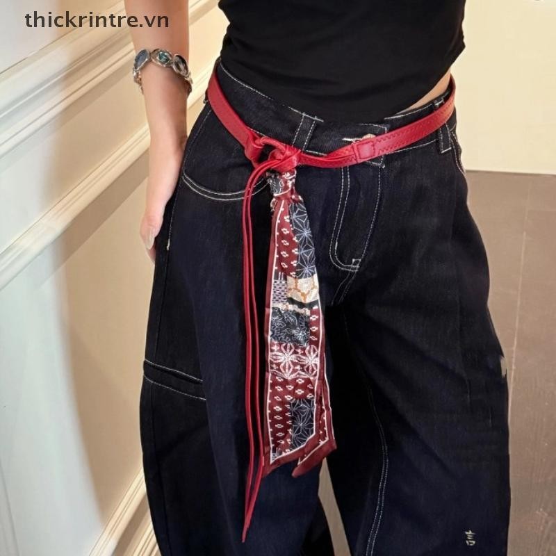 THI Thời Trang Không Lỗ Thắt Lưng Phong Cách Da Mỏng Thắt Lưng Nữ Quần Jean Đầm Trang Trí Thắt Lưng VN