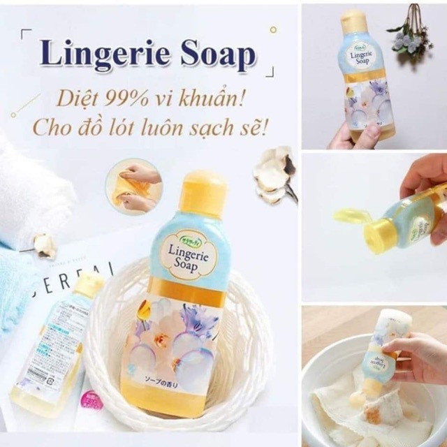 Nước giặt đồ lót Lingerie Soap Nhật Bản 120ml, nhẹ nhàng, lành tính, an toàn cho cô bé