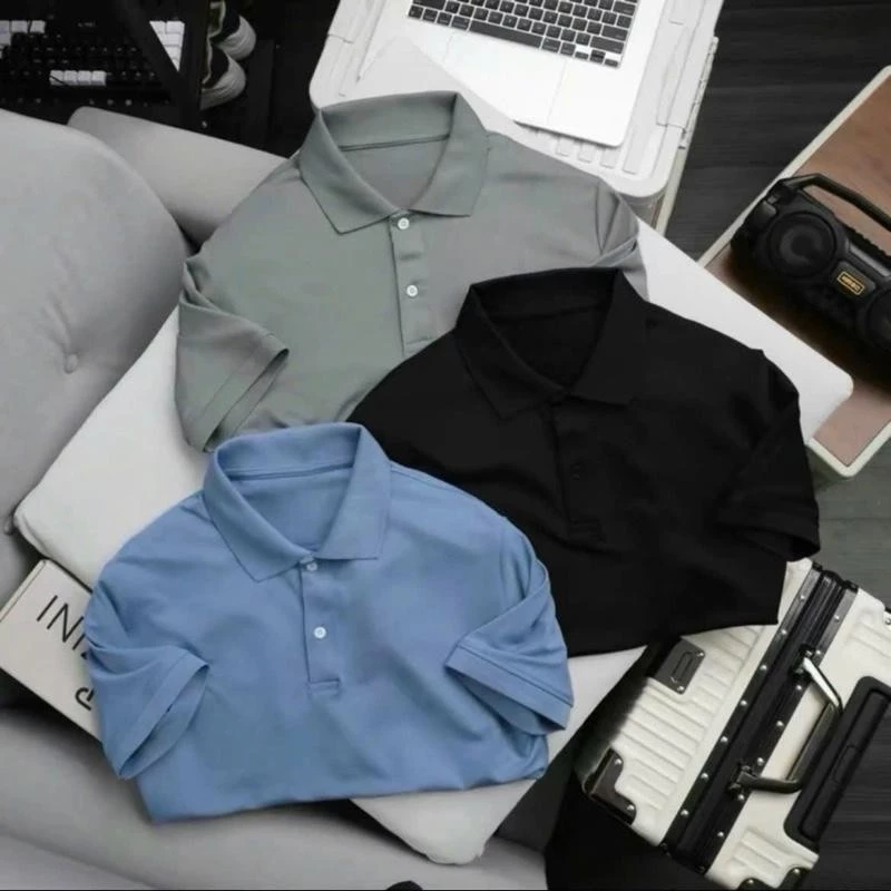 COMBO 3 ÁO THUN POLO TRƠN VẢI THUN CÁ SẤU POLY THÁI 4 CHIỀU