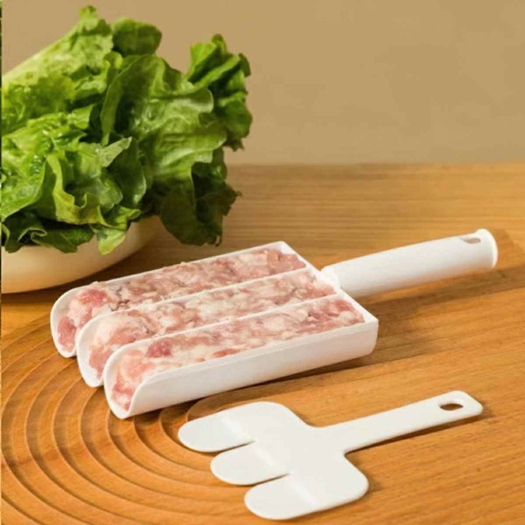 Khuôn Làm Thịt Viên 3 Ngăn Chống Dính Kèm Muỗng Chia Tiện Lợi