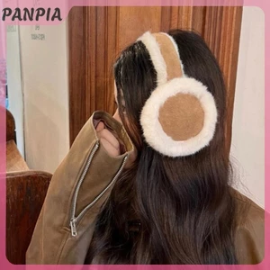 PANPIA-Áo Tai Ấm Áp Mùa Đông Maillard Nâu Da Lộn Sang Trọng Bịt Tai Nữ Có Thể Gập Lại Mềm Làm Dày Earmuffs Dễ Thương Đơn Giản Earlap Phụ Kiện