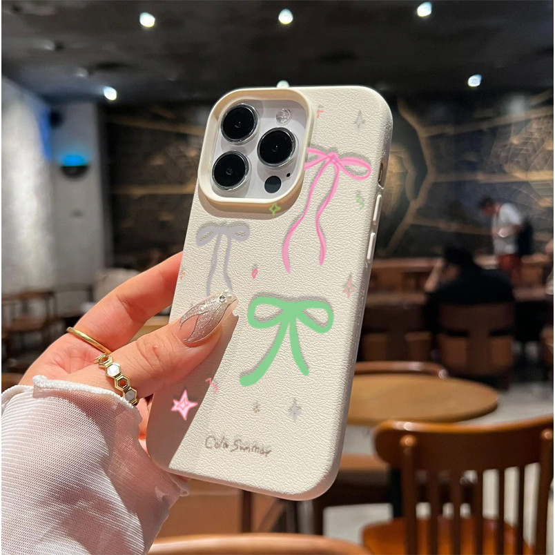 Ốp Lưng Cho OPPO A3X A40 A3 A5 PRO A5X RENO 10 PRO 7Z 8 5G 6 5 Bao Da Sang Trọng Nơ Hoa Anh Đào Lichee Silicon Mềm Mại