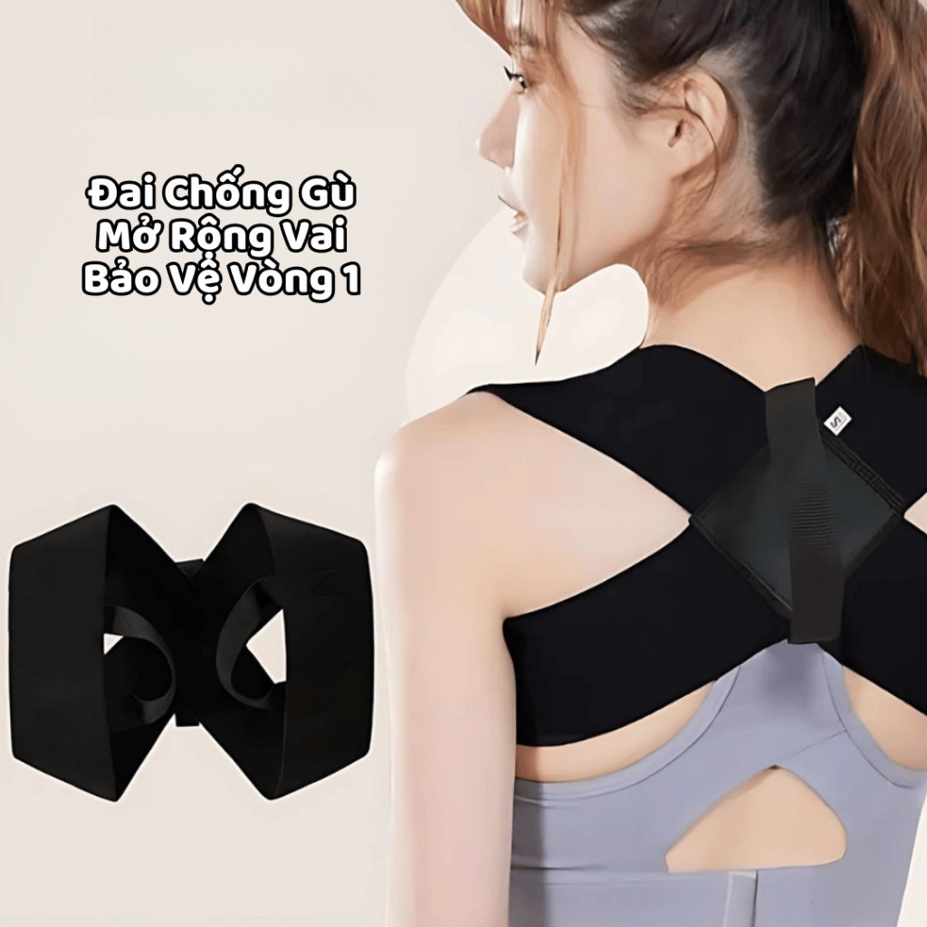 Đai Chống Gù Lưng Nam Nữ Đai Đeo Chống Gù Lưng Đai Nâng Ngực Bảo Vệ Vai Gáy Cột Sống