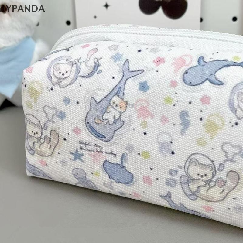 MYPANDA 1 Học Sinh Đơn Giản Túi Đựng Bút Chì Hàn Quốc Dung Tích Lớn Văn Phòng Phẩm Túi Đựng Đồ Trang Điểm Nhỏ Túi Đựng Mỹ Phẩm Du Lịch.