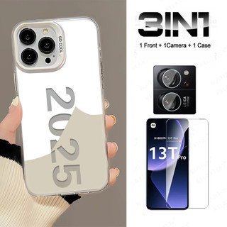 Ốp Lưng 3 in1 2025 Năm Cho OPPO A1 5G A1pro A2pro A2 5GA3 A3pro A3X A5X A5pro Vỏ Điện Thoại Matte Silver IMD Vỏ Bảo Vệ Chống Rơi Cứng