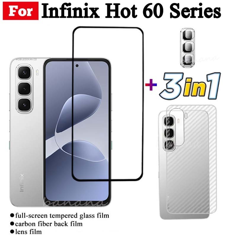 Kính cường lực Infinix Hot 60i Infinix Hot 60 Pro Hot60 Hot 50i 50 Pro Smart 10 X6725 Kính cường lực chống gián điệp Bảo vệ màn hình + Phim ống kính máy ảnh + Phim mặt sau