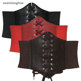Onetimingfine Da PU Rộng Giảm Béo Thắt Lưng Có Thể Điều Chỉnh Eo Corset Cho Nữ Trang Trí VN