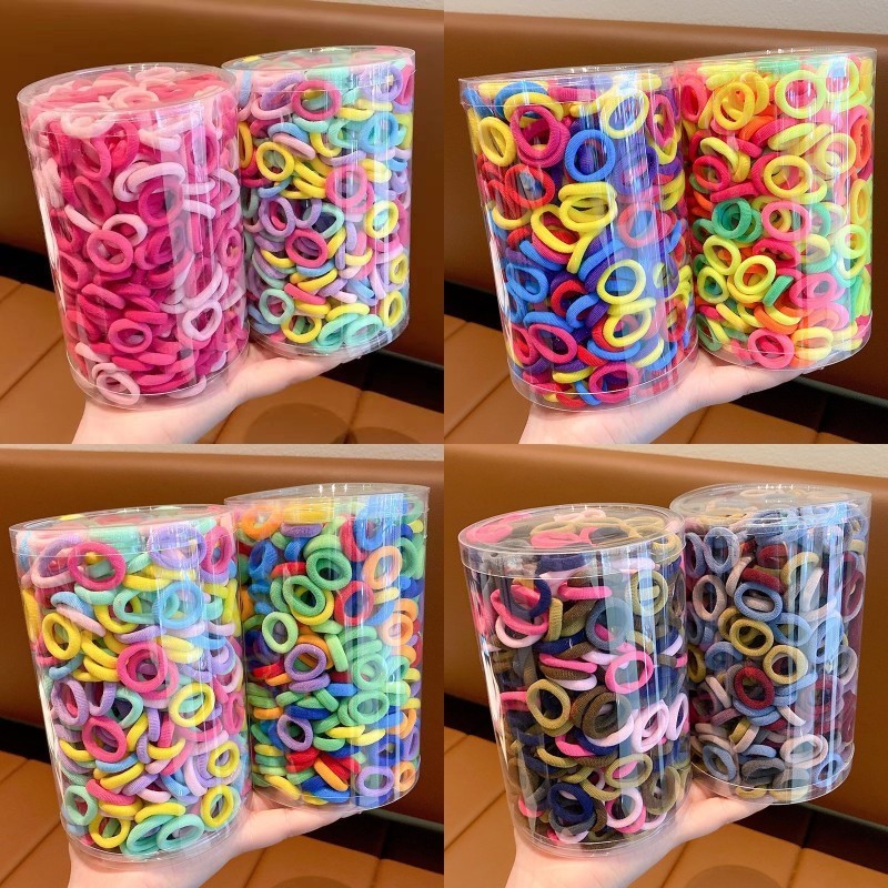 Set 100 Dây Buộc Tóc Cao Su Co Giãn Đơn Giản Thời Trang Hàn Quốc - Phụ Kiện Tóc