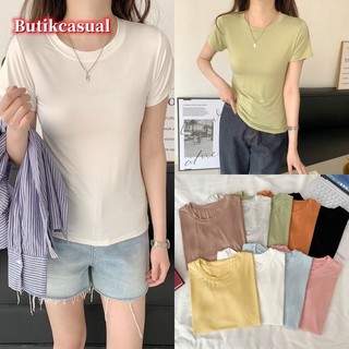 Áo thun nữ modal cotton mùa hè tay ngắn màu trắng áo trơn dáng rộng áo thun nữ Áo sơ mi thường ngày