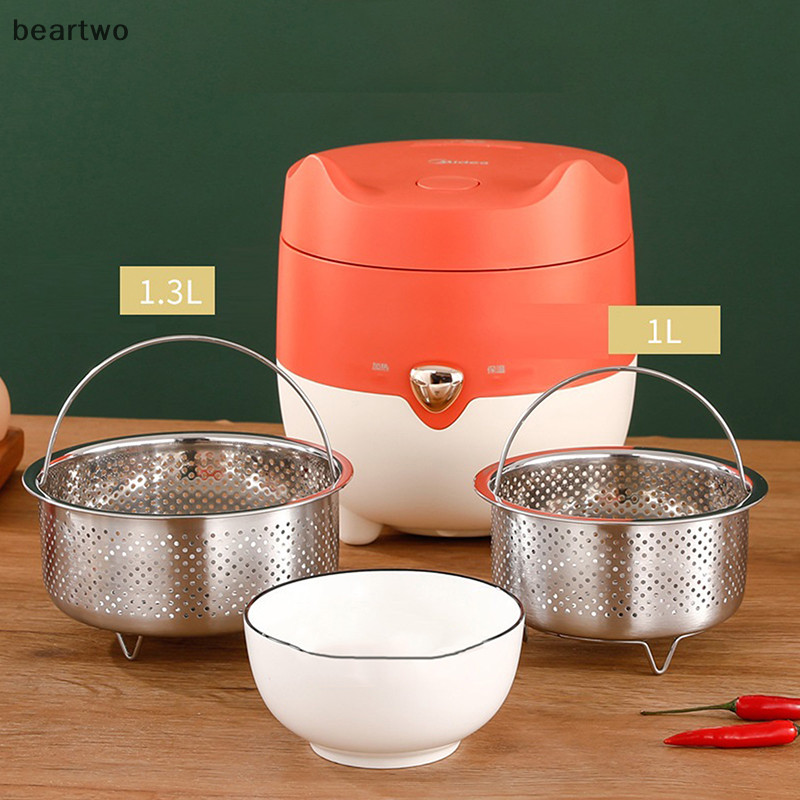 < Beartwo > Giỏ hấp nhà bếp bằng thép không gỉ Nồi áp suất Nồi hấp chống bỏng Phụ kiện giỏ làm sạch trái cây đa chức năng Đẹp