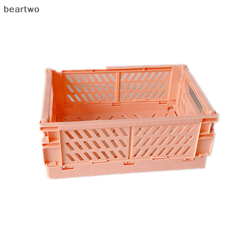 < Beartwo > Hộp đựng bằng nhựa có thể gập lại Giỏ đựng mỹ phẩm để bàn đẹp