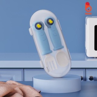 Set thìa dĩa ăn dặm cho bé giúp bé tập xúc, chất liệu nhựa an toàn