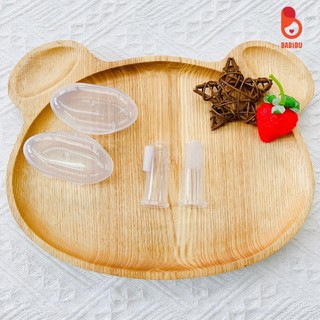 Rơ lưỡi xỏ ngón cho bé, bàn chải đánh răng có hộp đựng vệ sinh