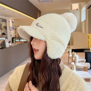 Mũ sang trọng NCE - Bonnet dệt kim giữ ấm bịt tai dành cho phụ nữ