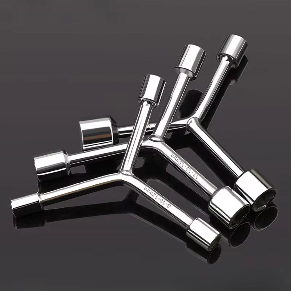 YUUKII 1 Cờ lê loại Y, Công cụ sửa chữa tháo gỡ Cờ lê ổ cắm tam giác bằng thép Chrome Vanadi, 8 10 12mm Xe đạp Xe đạp Cờ lê ba lỗ đa tiêu chuẩn