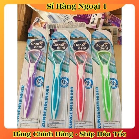 Cây cạo lưỡi, vệ sinh lưỡi Dontodent bằng nhựa, cao cấp, cho người lớn của Đức - Đủ Bill