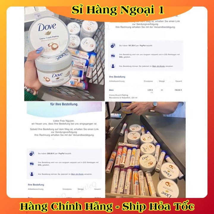 Bộ Dưỡng thể/Tẩy da chết toàn thân Dove Body Youghurt giúp trắng da và mềm mịn của Đức - DATE MỚI ĐỦ BILL