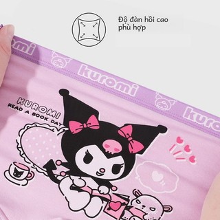 Bộ 4 Quần Lót Kuromi Cho Bé Gái - Thiết Kế Hình Hoạt Hình Mềm Mại Thoải Mái