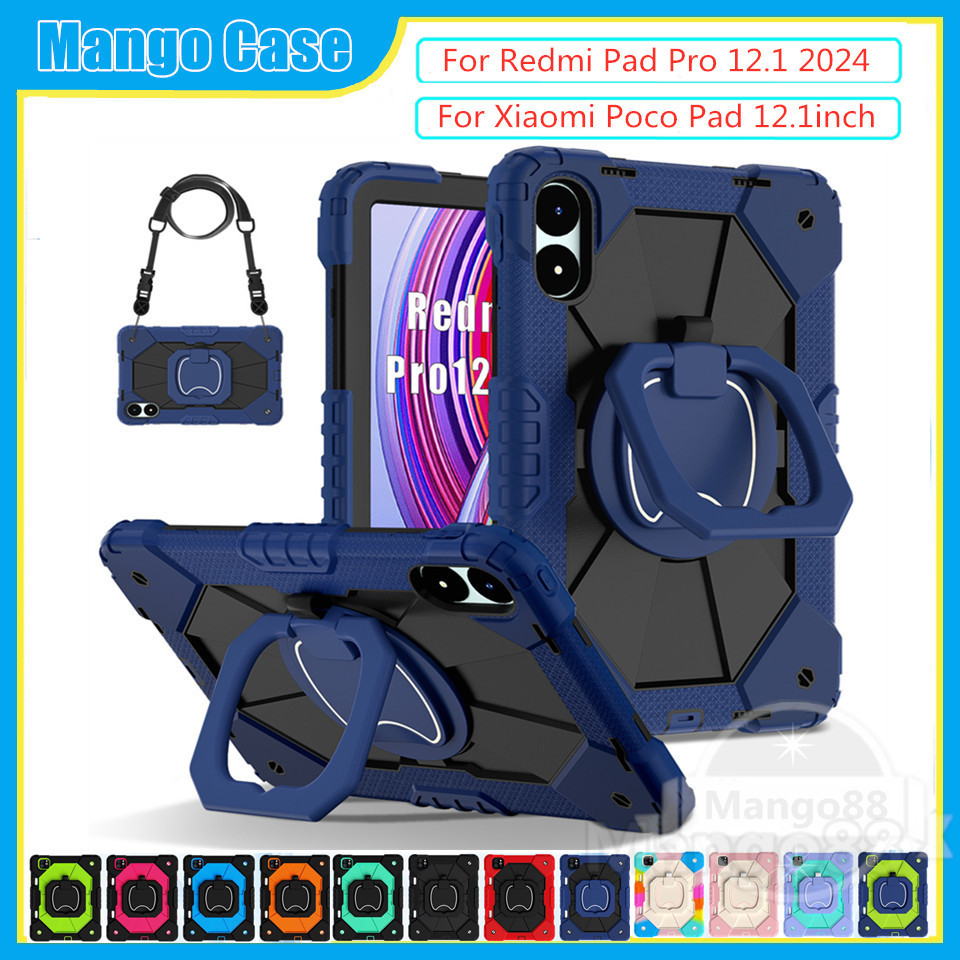 Ốp Lưng Cho Redmi Pad Pro 12.1 2024 Xiaomi Poco Pad 12.1inch Máy Tính Bảng Trẻ Em Dây An Toàn Trẻ Em Vỏ Chống Sốc Phụ Kiện An Toàn Cầm Tay Bảo Vệ