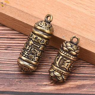 [Gou] Đồng Rỗng Phật Kinh Xi Lanh Mặt Dây Chuyền Móc Khóa Vòng Cổ Trang Sức Hộp Đựng Thuốc VN