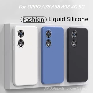 Dành cho Oppo A78 A58 A38 A18 A60 a77s 4G 5g Ốp điện thoại silicon mềm TPU lỏng hình vuông đơn giản Ốp đôi chống sốc bảo vệ ống kính máy ảnh Ốp lưng k3or