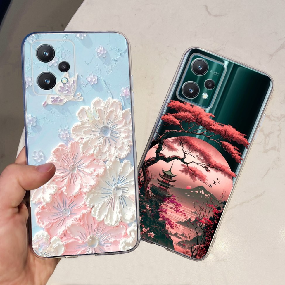Dành Cho Realme Q5 RMX3478 Ốp Lưng V25 5G Trong Suốt Thẩm Mỹ Gấu Trúc Dễ Thương Mềm TPU Ốp Lưng Cho Realme V25 Ốp lưng