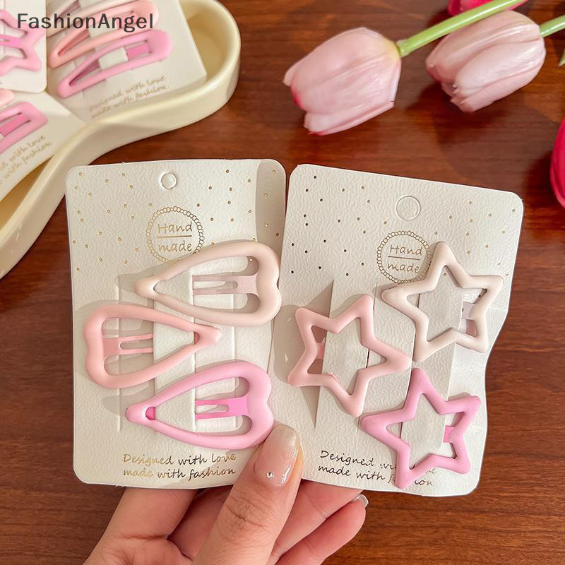 FashionAngel 3 Cái / bộ Kẹp Tóc Cho Nữ Bé Gái Ngôi Sao BB Kẹp Tóc Pin Phong Cách Hàn Quốc Mờ Màu Hồng Chụp Đồ Trang Trí Phụ Kiện TH