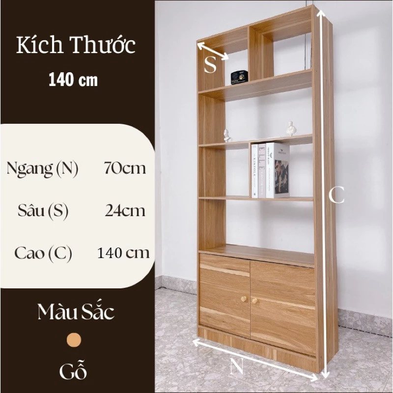 Kệ sách gỗ ( kèm thêm hậu) tủ gỗ để đồ năng, tủ đứng để đồ trưng bày chất liệu gỗ MDF có ngăn nhiều