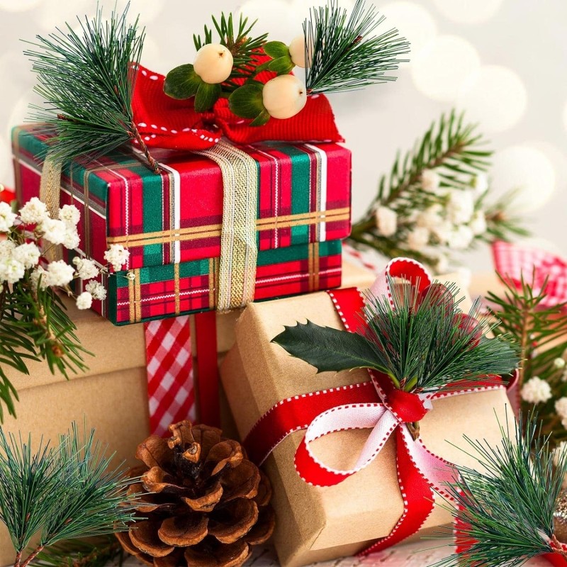 Cây Giáng Sinh Nhân Tạo Thông Kim Nhánh Số Lượng Lớn Giáng Sinh Bush Frost Phong Cách Trang Trí Bánh Cưới