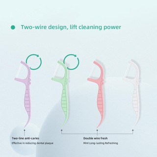 Okcatzone 52 Cái / hộp Hộp Bảo Quản Hai Lớp Hộp Kín Nha Khoa Chỉ Dùng Một Lần Dây Đôi Căng Thẳng Cao Nha Khoa Floloss Stick Dụng Cụ Làm Sạch Răng X2Y9