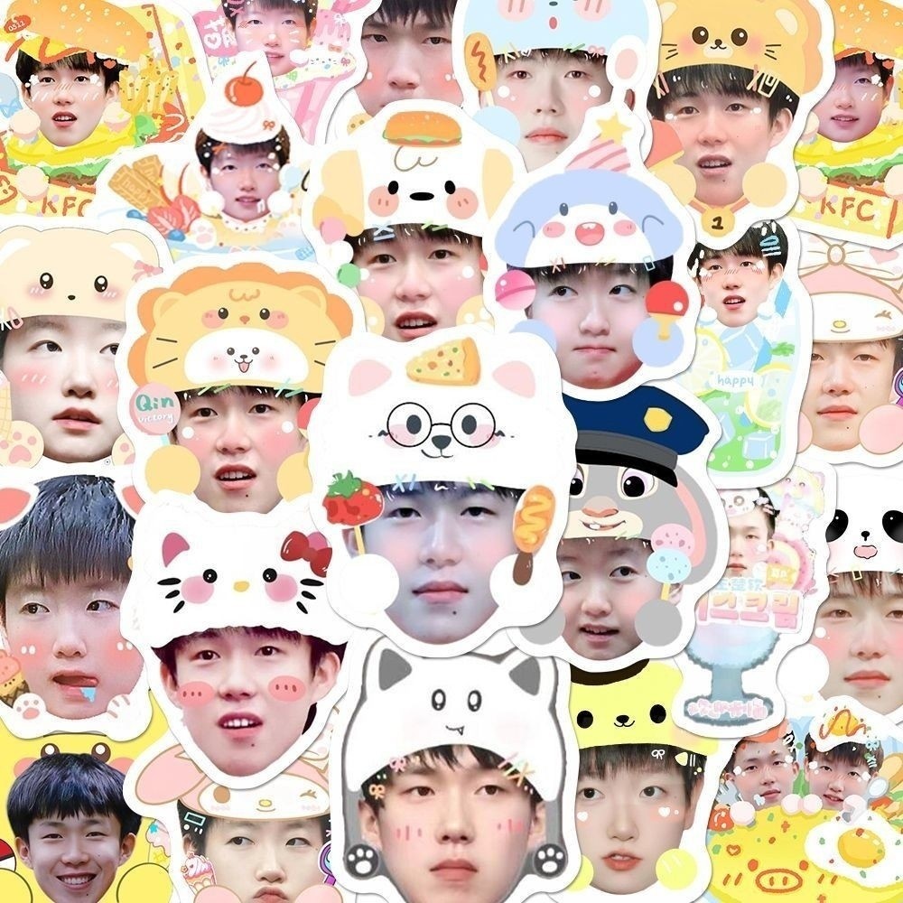 ✨Sản phẩm mới✨ 128 Tờ Shatou Graffiti Đầu Lớn Miếng Dán ins Dễ Thương Son Yingsha Wang Chuqin Ngoại Vi Hành Lý Miếng Dán Chống Thấm Nước Bộ Sưu Tập Quà Tặng