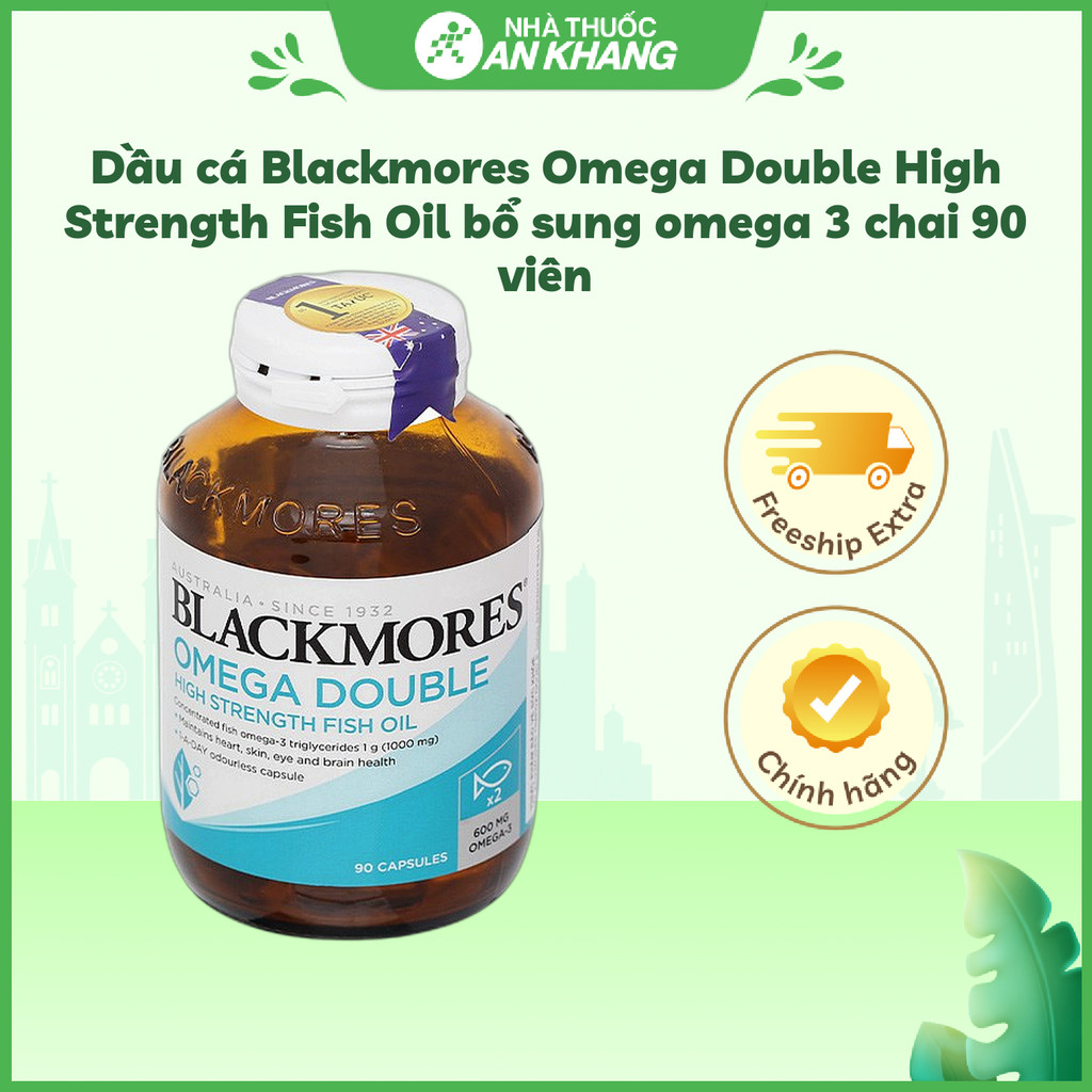 Dầu cá Blackmores Omega Double High Strength Fish Oil bổ sung omega 3 chai 90 viên
