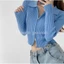 Áo cardigan dệt kim dài tay phối khóa zip 2 chiều phong cách thời trang Hàn Quốc hàng QC XIMIMI SP227