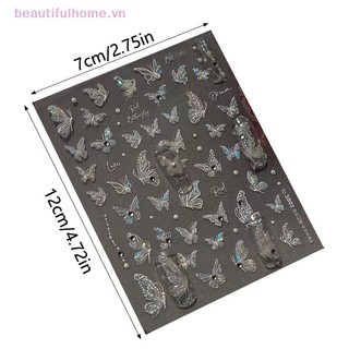 [Beautifulhome] Miếng dán móng tay hình con bướm với kim cương Đề can giảm đau lập thể Dính Nail Art Salon DIY Nail Art Người đam mê [làm đẹp]