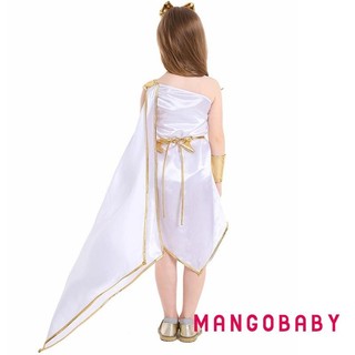 Mg-hy Lạp Nữ Thần Trang Phục Cho Bé Gái Cao Quý Toga Đầm Băng Đô Choker Cánh Tay Bộ Tay Cho Halloween